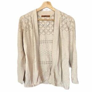 Belldini Ivory Open Knit Lightweight Cardigan S